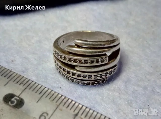 ФЕШЪН АРТ ДИЗАЙН СКЪПОЦЕНЕН СРЕБЪРЕН ПРЪСТЕН СРЕБРО 925 CSF с ЮВЕЛИРНО ФАСЕТИРАНИ ЦИРКОНИ 41435, снимка 3 - Пръстени - 49913202