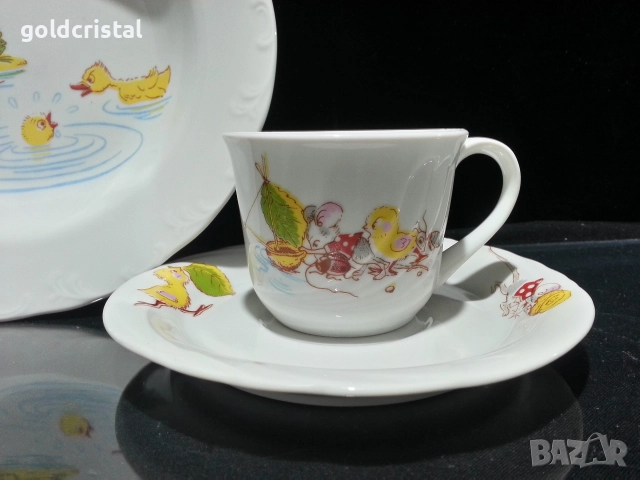 Стар български порцелан детски комплект за хранене , снимка 6 - Антикварни и старинни предмети - 52744256