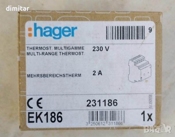Аналогов термостат контролер EK186 Hager , снимка 5 - Резервни части за машини - 52351762