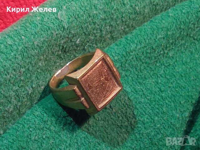 ВИНТИДЖ РЕТРО СТИЛ БРОНЗОВ МАСИВЕН КРАСИВ ПРЪСТЕН с ПОЗЛАТА 19197, снимка 2 - Антикварни и старинни предмети - 30285427