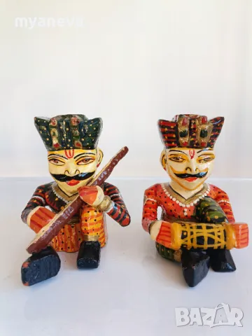 Дърворезби на музиканти  от Индия, снимка 9 - Статуетки - 48732785