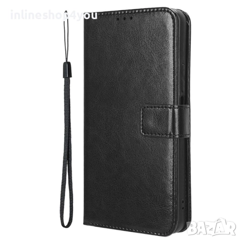 Кожен Калъф Тип Тефтер за Xiaomi Redmi Note 14 Pro 4G - Черен, снимка 3 - Калъфи, кейсове - 52771225