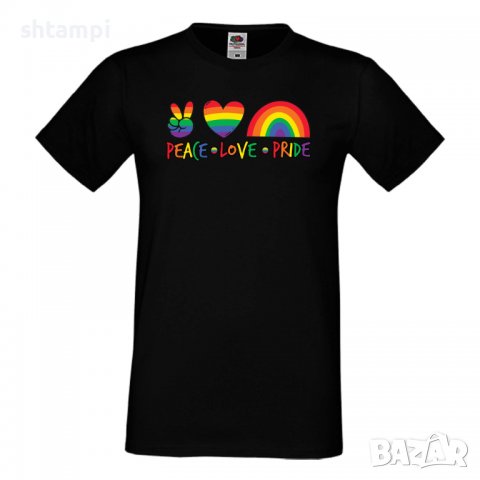 Мъжка тениска Peace Love Pride 1 multicolor Прайд,Празник.Повод,Изненада, снимка 2 - Тениски - 37103354