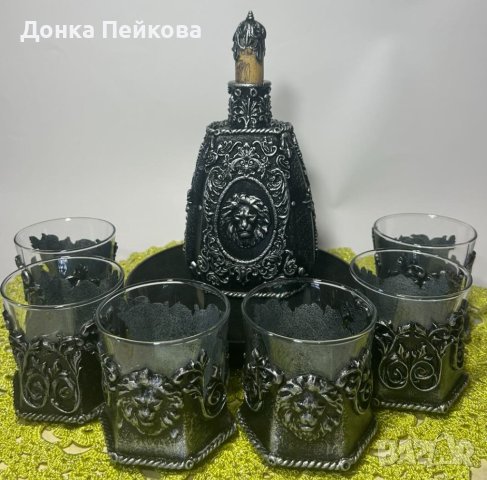 Сервиз за уиски от 7 части ръчна изработка , снимка 6 - Декорация за дома - 43618320