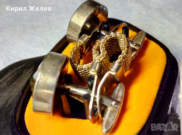 Стари СКЪПОЦЕННИ ПОЗЛАТЕНИ БУТОНЕЛИ MADE in GDR с ЮВЕЛИРНО ФАСЕТИРАН КРИСТАЛ RIVOLI ЛУКС МОДЕЛ 19027, снимка 13 - Антикварни и старинни предмети - 51264676