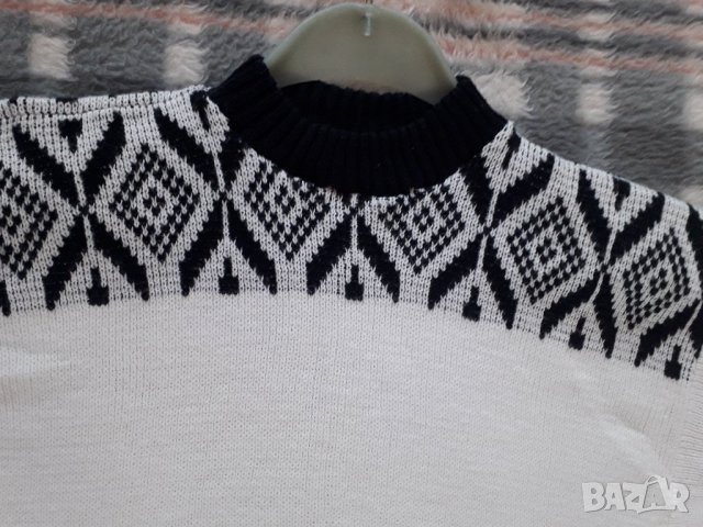 Блузон бяло и черно S - М, снимка 5 - Блузи с дълъг ръкав и пуловери - 27606889