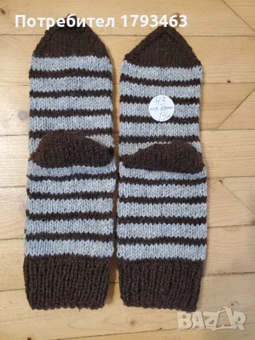 Ръчно плетени мъжки чорапи от вълна, размер 43, снимка 1