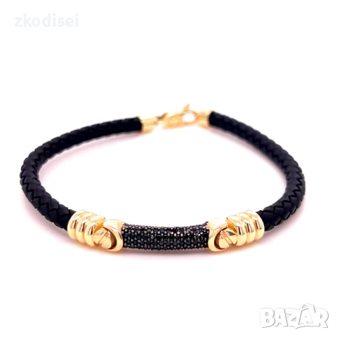 Златна гривна с кожа 7,47гр. 20,0см. 14кр. проба:585 модел:33727-5