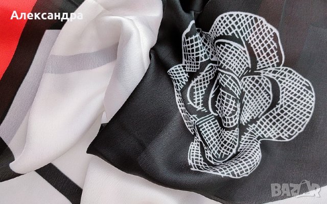 Стилен и красив копринен шал , снимка 9 - Шалове - 41743005