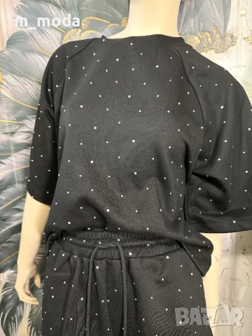 Блестящ памучен сет с камъни в два цвята, снимка 7 - Комплекти - 49716551