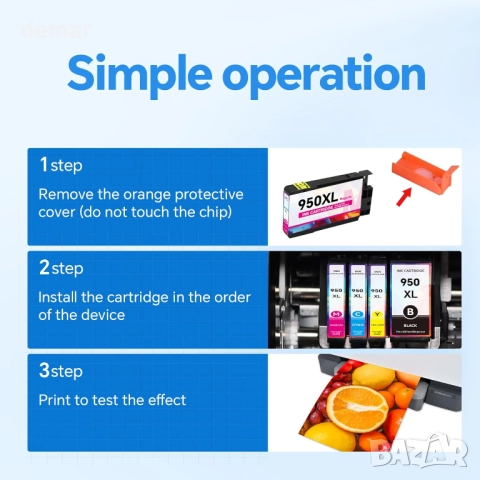 Мастилени касети за HP Officejet Pro Nestink 950 951 xl (10 броя), снимка 4 - Консумативи за принтери - 51462389