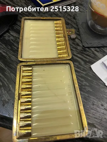 стара френска кожена табакера, снимка 3 - Табакери - 49749570