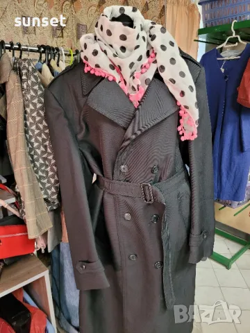 дълъг черен тренчкот, шлифер- XXL, снимка 13 - Якета - 47593648