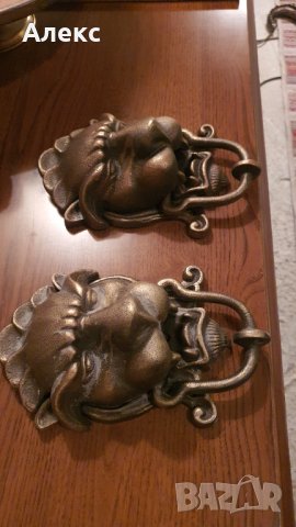 Масивно чугунено чукало за порти, лъв–1.6кг , снимка 3 - Входни врати - 28849975