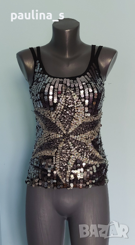 Копринен дизайнерски потник с пайети "Envie" collection / унисайз , снимка 3 - Потници - 36557071