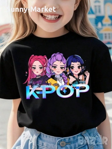 K pop Demon Hunters Блузи с дълъг ръкав , тениски с къс ръкав, снимка 11 - Блузи с дълъг ръкав и пуловери - 53583999