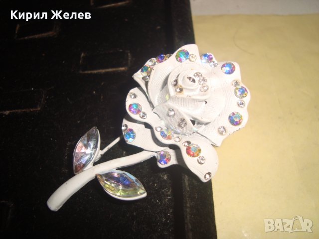 СКЪПОЦЕННА БРОШКА ЦВЕТЕ РОЗА с ЦИРКОНИ 22874, снимка 4 - Други - 33395618