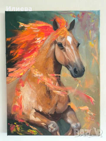 Картина огнен кон