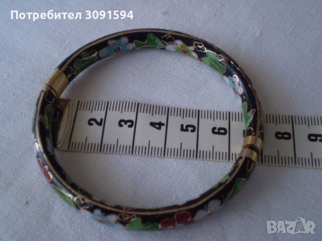 Красива дамска гривна емайл и цветя, снимка 11 - Антикварни и старинни предмети - 36859749