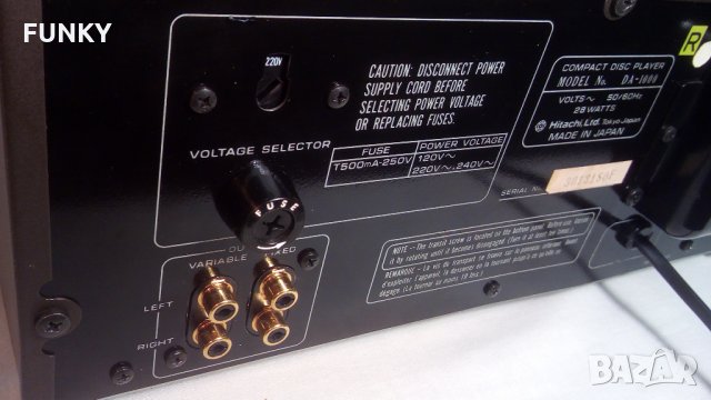 Hitachi DA-1000 Stereo Compact Disc Player (1983-84), снимка 15 - Ресийвъри, усилватели, смесителни пултове - 28924291