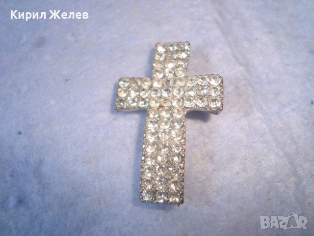 ПОСРЕБРЕНО КРИСТАЛНО МЕДНО СТАРО АРТ КРЪСТЧЕ за ГРИВНА КОЛИЕ 85831, снимка 7 - Други - 36903599