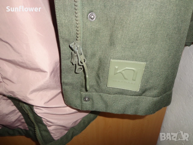 Дамско зелено топло зимно парка яке  Kari Traa с качулка, размер L  , снимка 11 - Якета - 53397755