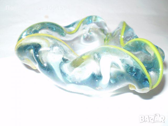 Стар пепелник двуцветно стъкло -кристал, снимка 7 - Колекции - 35189717