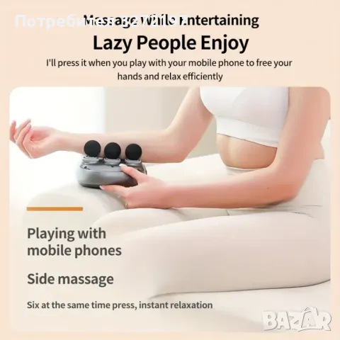 Професионален клас Електрически фитнес масажор с дълбока вибрация с 6 глави, снимка 3 - Масажори - 48457163