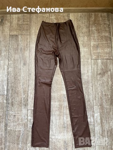 Нов висока талия кафяв еластичен ежедневно елегантен панталон , снимка 3 - Панталони - 44034976