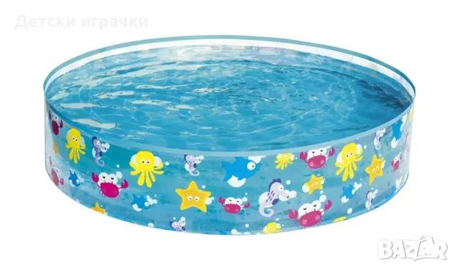 Детски басейн с твърд борд Bestway, 122 x 25 см, Морски животни, снимка 5 - Басейни и аксесоари - 49923270