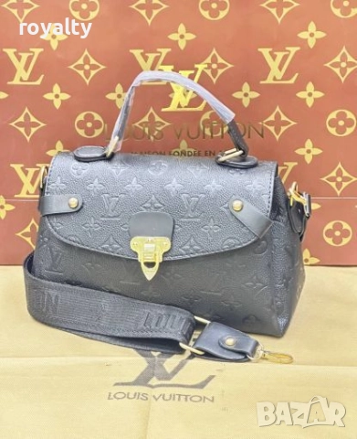 Louis Vuitton Черна Кожена Дамска Чанта 