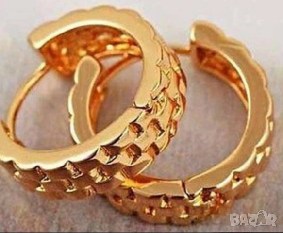 Плътни семпли обеци от 9к попълнено злато 15 лв., снимка 3 - Обеци - 51766417