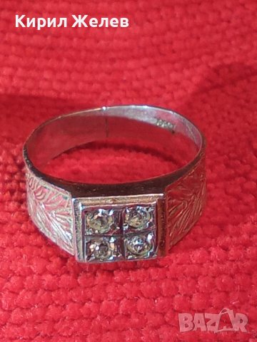 ФЛОРАЛНО ОРНАМЕНТИРАН СКЪПОЦЕНЕН АРТ ДЕКО ПРЪСТЕН СРЕБРО 800 МАЙСТОРСКА ИЗРАБОТКА с ЦИРКОНИ 25833, снимка 3 - Пръстени - 35826011