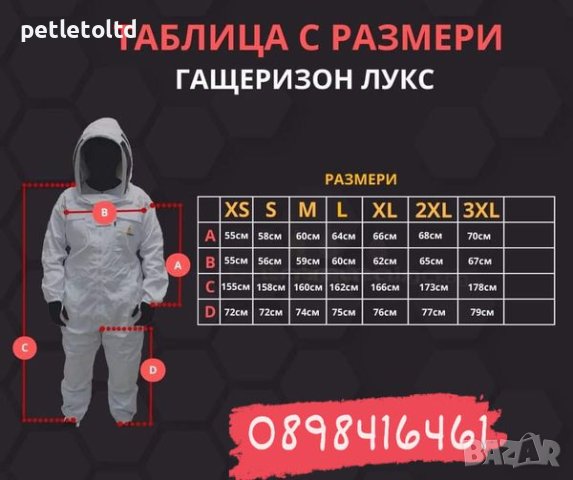 Гащеризон пчеларски СЕРИЯ ЛУКС със защитна маска тип скафандър, снимка 2 - За пчели - 38906587