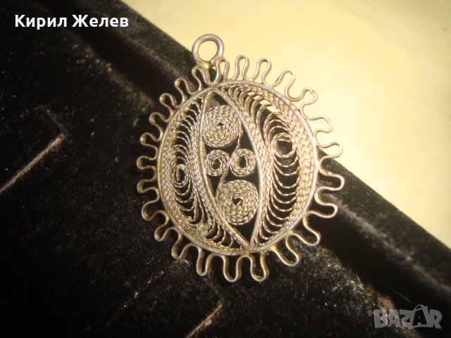 СРЕБЪРНА ФИЛИГРАННА ВИСУЛКА МЕДАЛЬОН РЪЧНА СТАРА МАЙСТОРСКА ИЗРАБОТКА 22416, снимка 3 - Антикварни и старинни предмети - 33127039