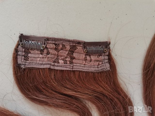 2бр.Нови  кестеняви треси от естествена човешка коса 9см / 25 см- мод.3, снимка 2 - Аксесоари за коса - 37289632