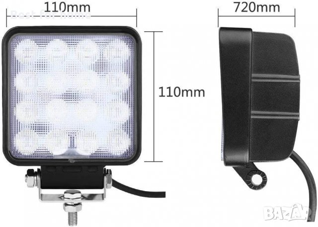 Допълнителни светлини за автомобил VINGO® 3 W Led Offroad лампа хладно бяло 6500 K 4320LM, снимка 4 - Аксесоари и консумативи - 33618098