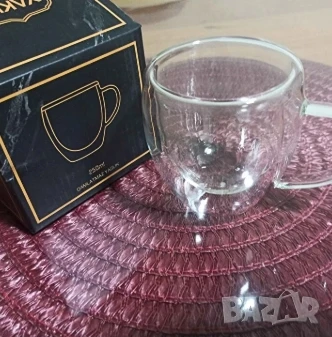 Стъклена чаша за кафе с двойно дъно 200ml