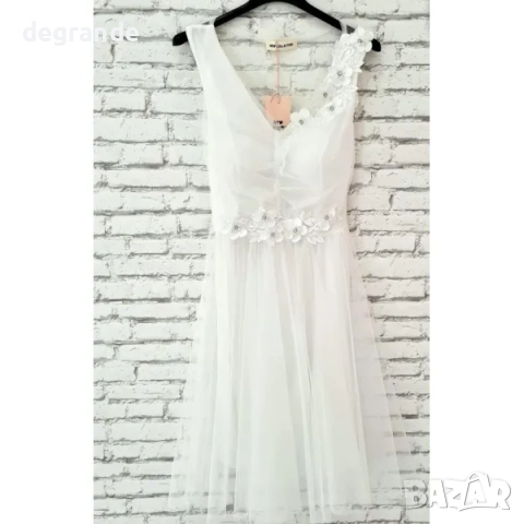 Дамска къса официална рокля от тюл