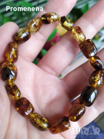 Ръчно изработени гривни от естествен Балтийски Кехлибар, снимка 13 - Гривни - 50166923