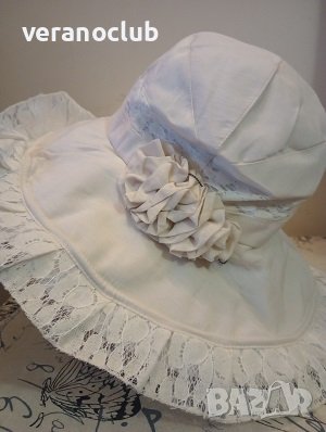 Кокетна капела Лукс от памучен плат, снимка 6 - Шапки - 39857499