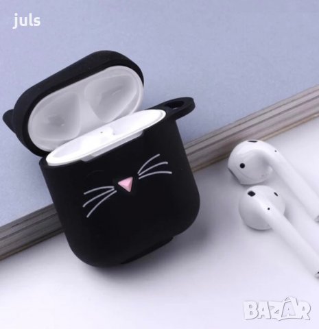 Силиконов кейс за Apple Airpods 1/2 с котката на Karl Lagerfeld, снимка 3 - Безжични слушалки - 36784646