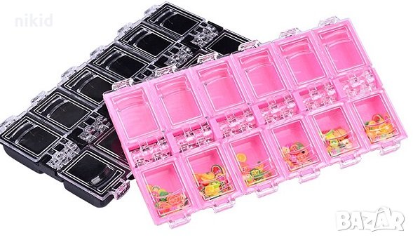 Малка кутия кутийка органайзер дисплей разделител за декорации декорация бижу за конти маникюр