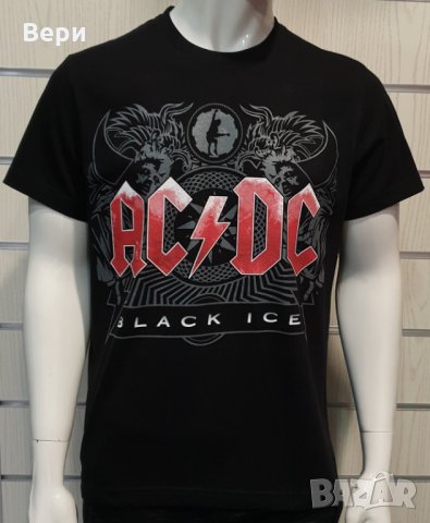 Нова мъжка тениска с дигитален печат на музикалната група AC/DC - Black Ice, снимка 7 - Тениски - 28337446