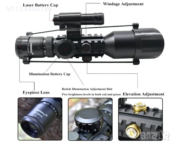 Райфълскоп /снайперна оптика с бързомер+ лазер 3-10X42E M9, снимка 4 - Оборудване и аксесоари за оръжия - 40762844