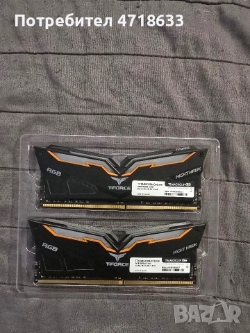 T-Force Night Hawk 16GB (2×8GB) DDR4 3200MHz — Отлично състояние, снимка 2 - RAM памет - 53475536