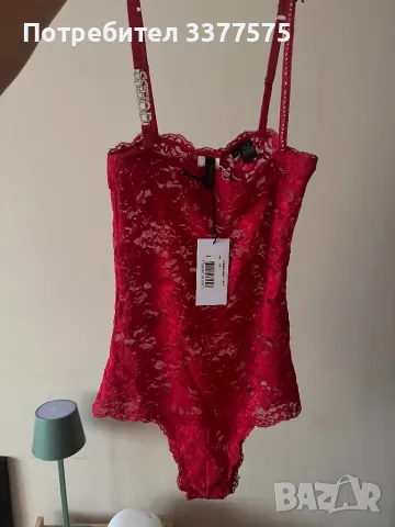 Guess червено дантелено боди, снимка 3 - Бельо - 47291290