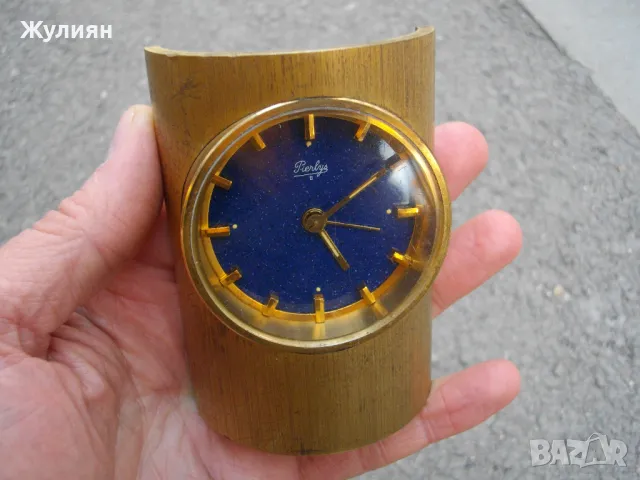 КОЛЕКЦИОНЕРСКИ БРОНЗОВ 8 ДНЕВЕН БУДИЛНИК PIERLYS FRANCE , снимка 4 - Антикварни и старинни предмети - 49403946