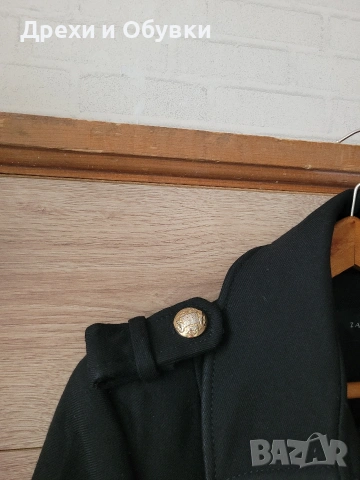Черно палто Zara МИЛИТЪРИ златни копчета , снимка 6 - Палта, манта - 51795828