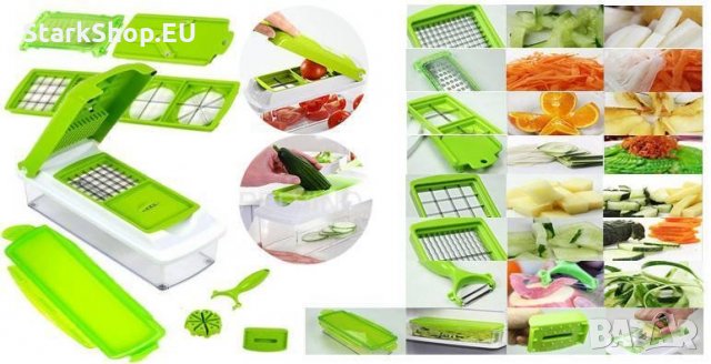 ТОП Nicer Dicer Plus Кухненско ренде 12 части и белачка кутия, снимка 8 - Други - 27104046